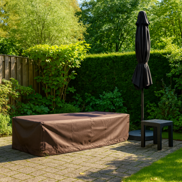 Housse de lit de jardin 600D luxe brun foncé