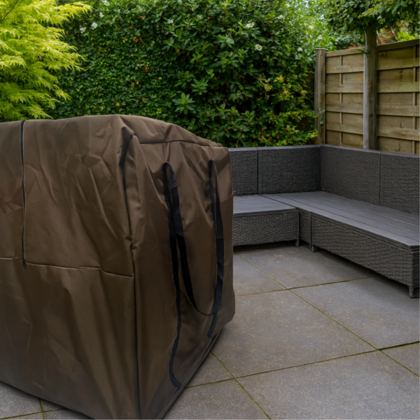 Housse de rangement pour coussins de jardin 600D luxe brun foncé