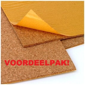 Kurk Prikbord zelfklevend - 60 x 90 cm - 10mm dik - VOORDEELPAK 10 STUKS