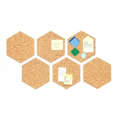 Origreen Kurkbord zonder frame, cirkelboog, prikbord, 6 stuks, 43 x 20 cm dikke kurkbordtegels, zelfklevend prikbord, gebogen randen voor muren, kantoor, decoratie, school (432 x 203 x 10 mm, 6 stuks
