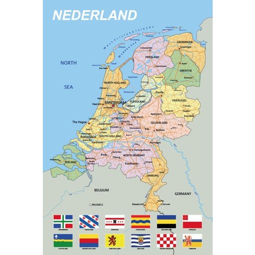 voordeel Arthur Conan Doyle Gewoon Kurk prikbord landkaart Nederland - 90 x 60 cm - Kurk24