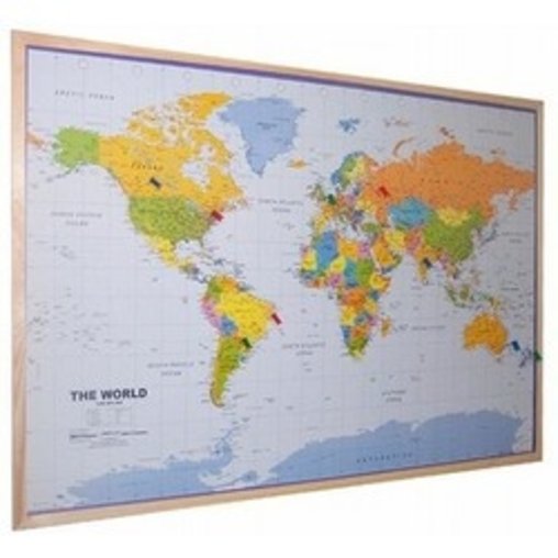 Wereldkaart prikbord en landkaart | Laat zien je bent geweest Kurk24.nl - Kurk24