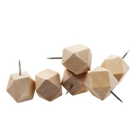 Houten pushpins XXL - 9 stuks  - Veelhoek