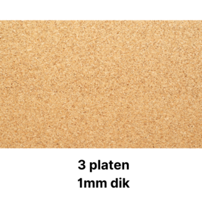 3X - Industrie kurkplaat - 60 x 90 cm - 1mm dik