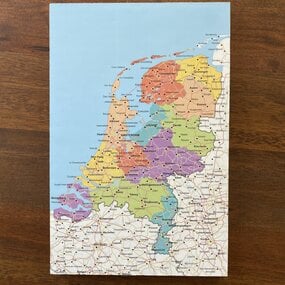 Landkaart Nederland - Prikbord bureau A4 / A3