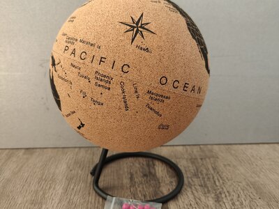 TRIPVEA® Globe terrestre 24 cm vintage en liège - Mappemonde décorative