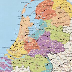Landkaart Nederland - Prikbord 60 x 90  cm