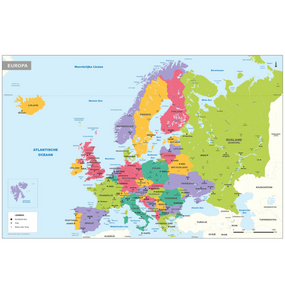 Kurk prikbord Europa - 100 x 140 cm - 9mm multiplex & 6mm kurk