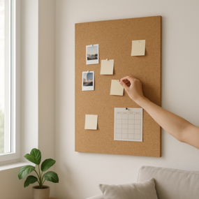 Kurk Prikbord zelfklevend - 60 x 90 cm - 5mm dik