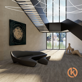 Gelakte plak kurkvloer - Concrete Cream - 60 x 30 cm. - per m2