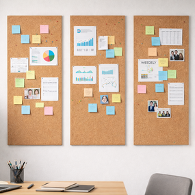 Kurk prikbord - Multiplex - 90 x 120 cm - ACTIE - 3 delen