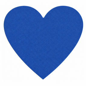 Kurk prikbord in hartvorm – Zelfklevend - BLAUW – 60 x 65 cm – 6 mm dik