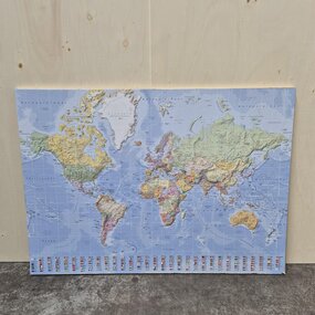 OUTLET - Prikbord wereldkaart - 100 x 140 cm  - Duits