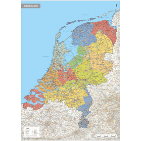Poster landkaart Nederland - XL - 100 x 140 cm