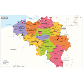Poster landkaart België - 60 x 90 cm