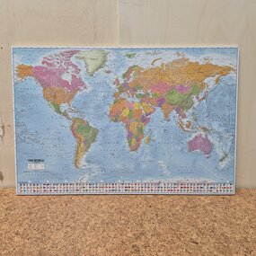 OUTLET - Prikbord Wereldkaart - 60 x 90 cm
