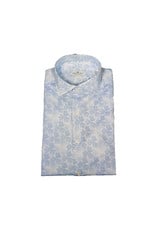 Sonrisa Sonrisa shirt white-blue semi-slim