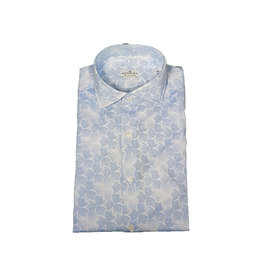 Sonrisa Sonrisa shirt white-blue semi-slim