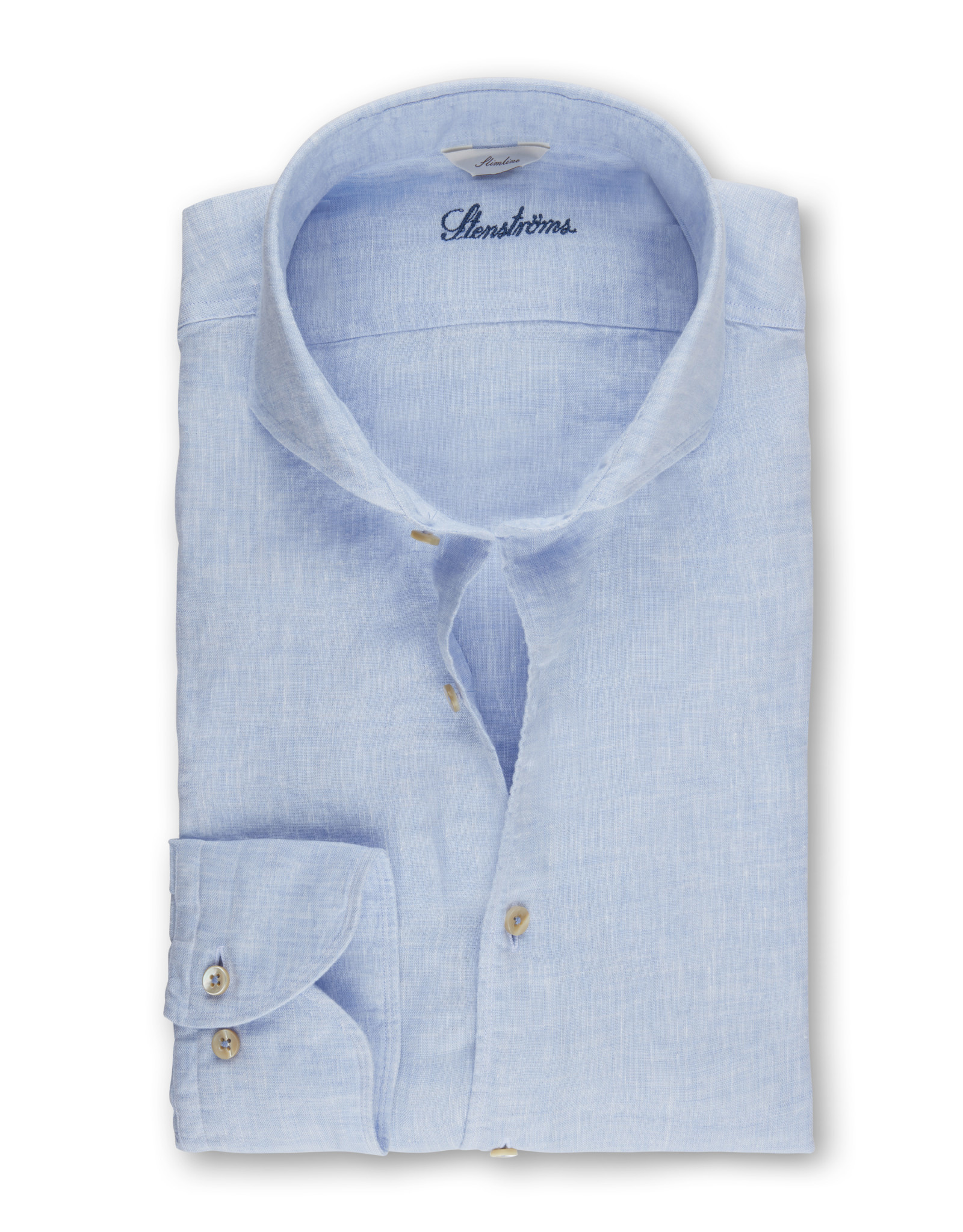 Stenströms Stenströms shirt linen light blue Fitted body