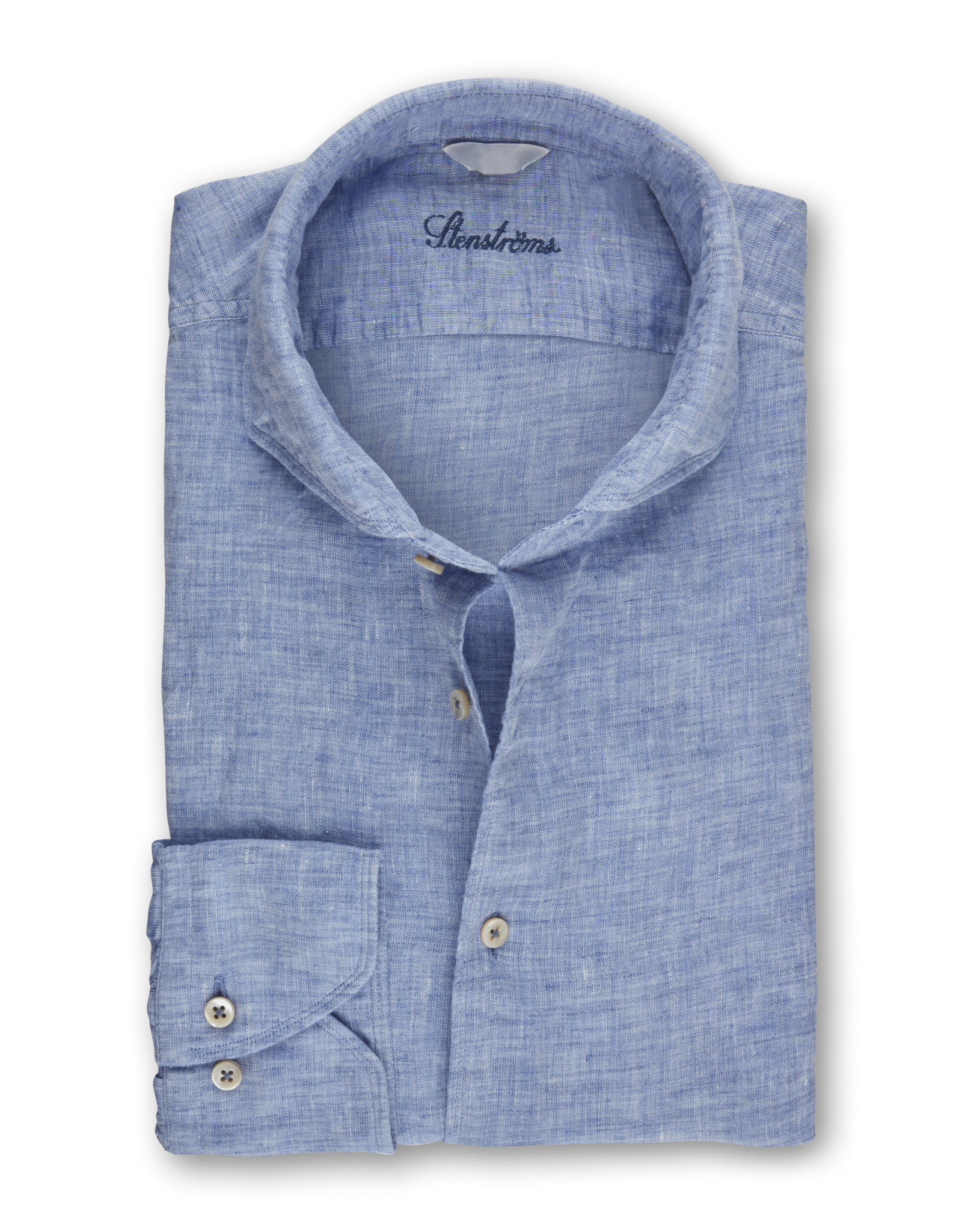 Stenströms Stenströms shirt linen blue Fitted body