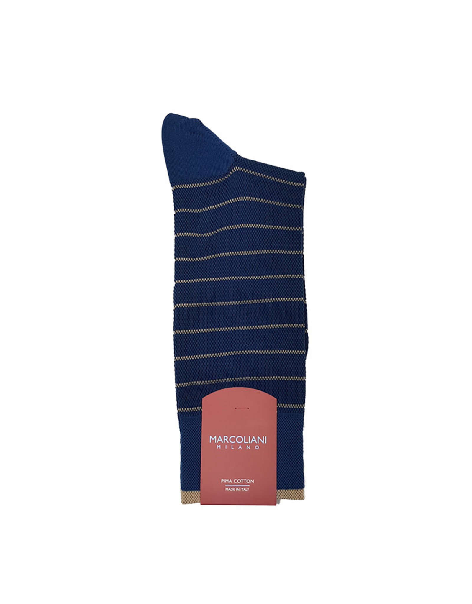 Marcoliani Marcoliani sokken blauw-beige gestreept 4245T/227