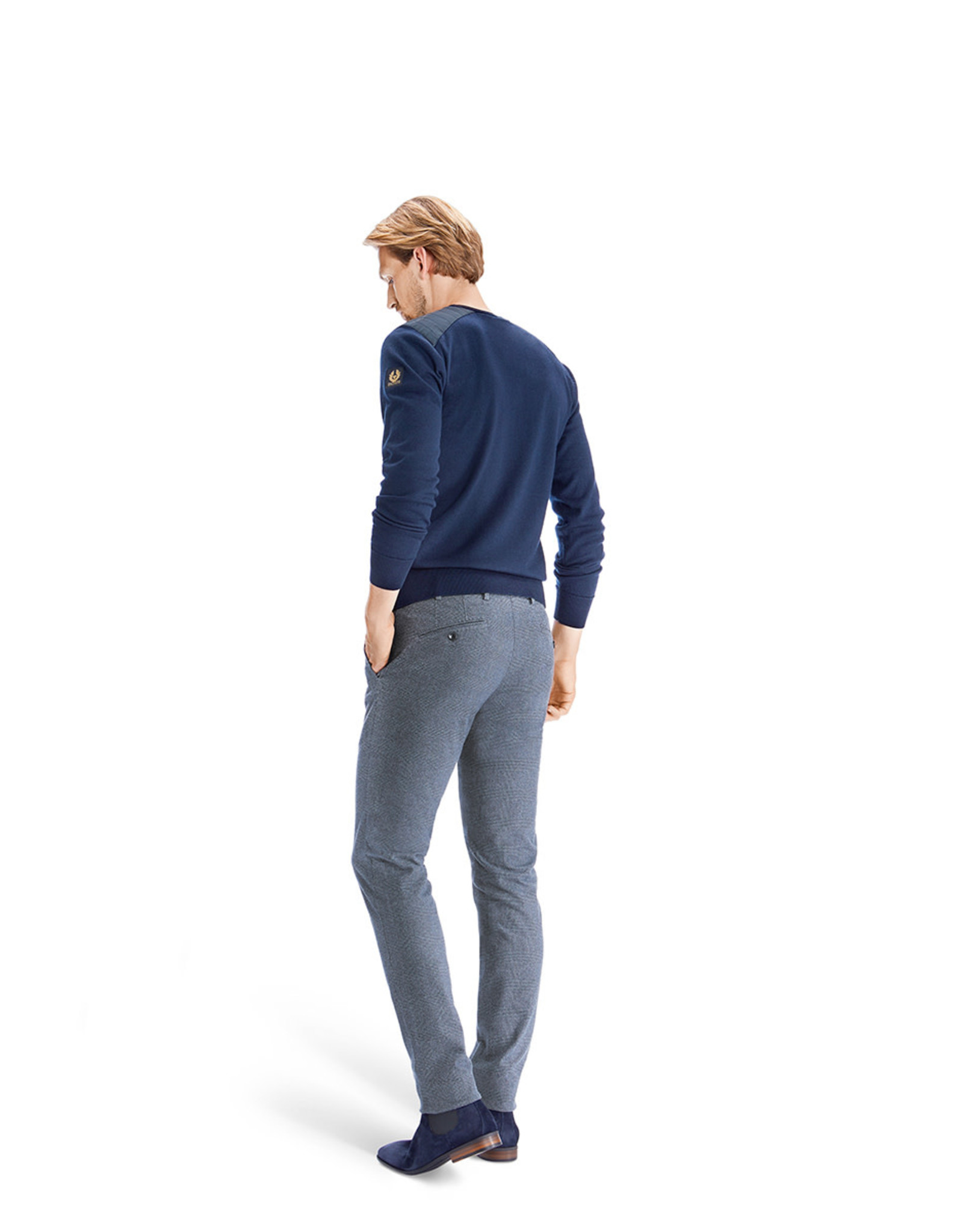 MMX MMX trousers cotton blue check Leo
