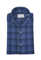 Ghirardelli Sandmore's hemd blauw-paars flanel Fitted body N1127