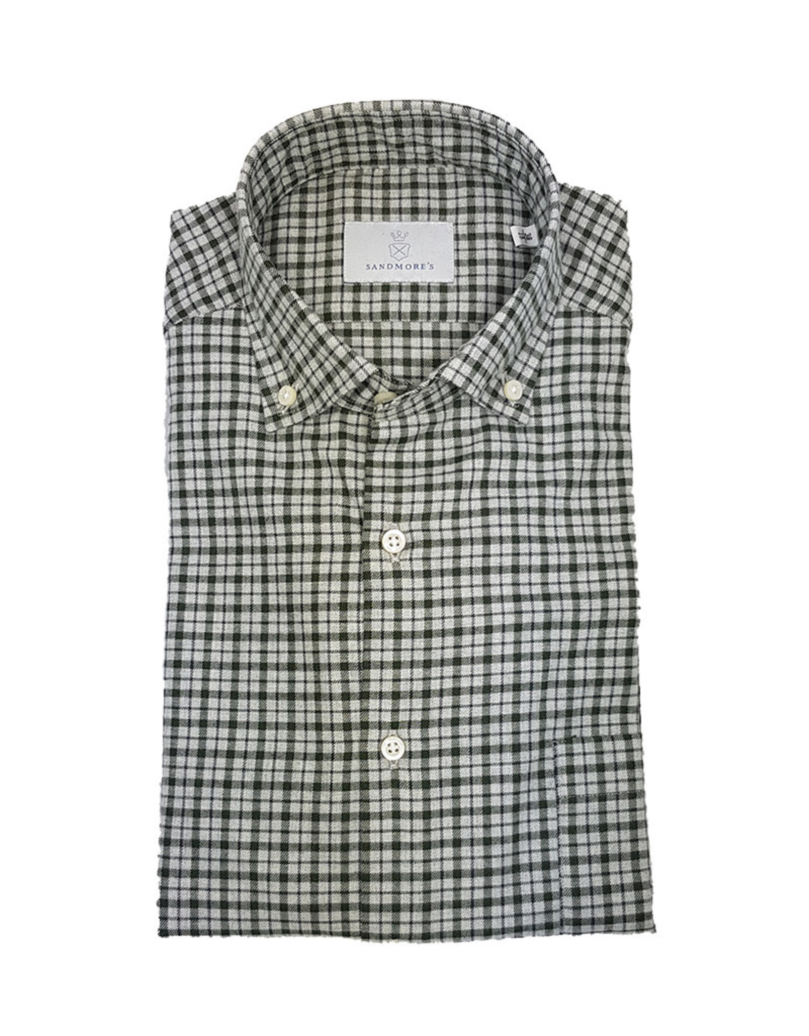 Ghirardelli Sandmore's hemd groen flanel Fitted body N1117