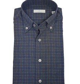 Ghirardelli Sandmore's hemd blauw flanel Fitted body