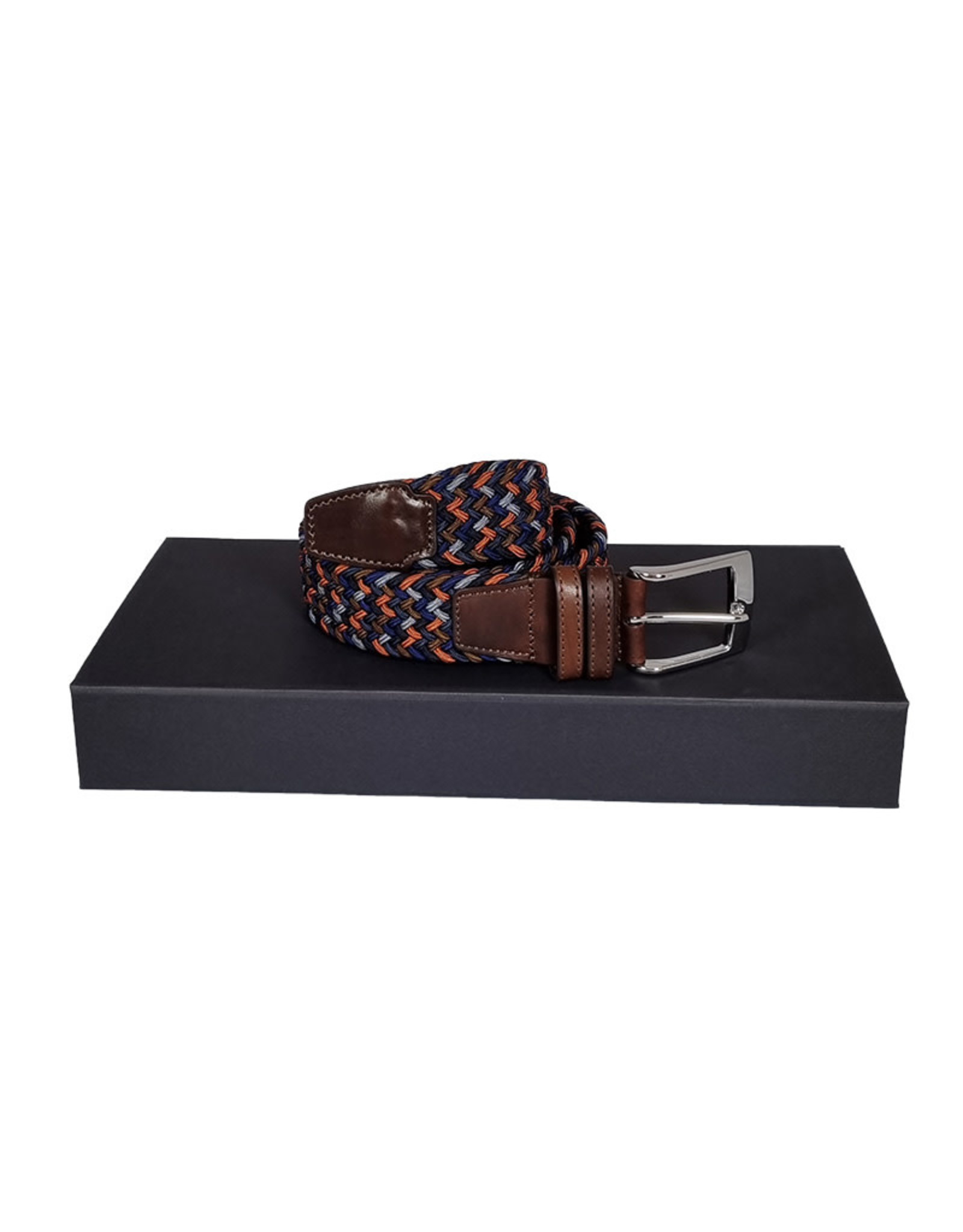 Belts+ Belts+ riem elastisch blauw-bruin-oranje Aimar 19628/001