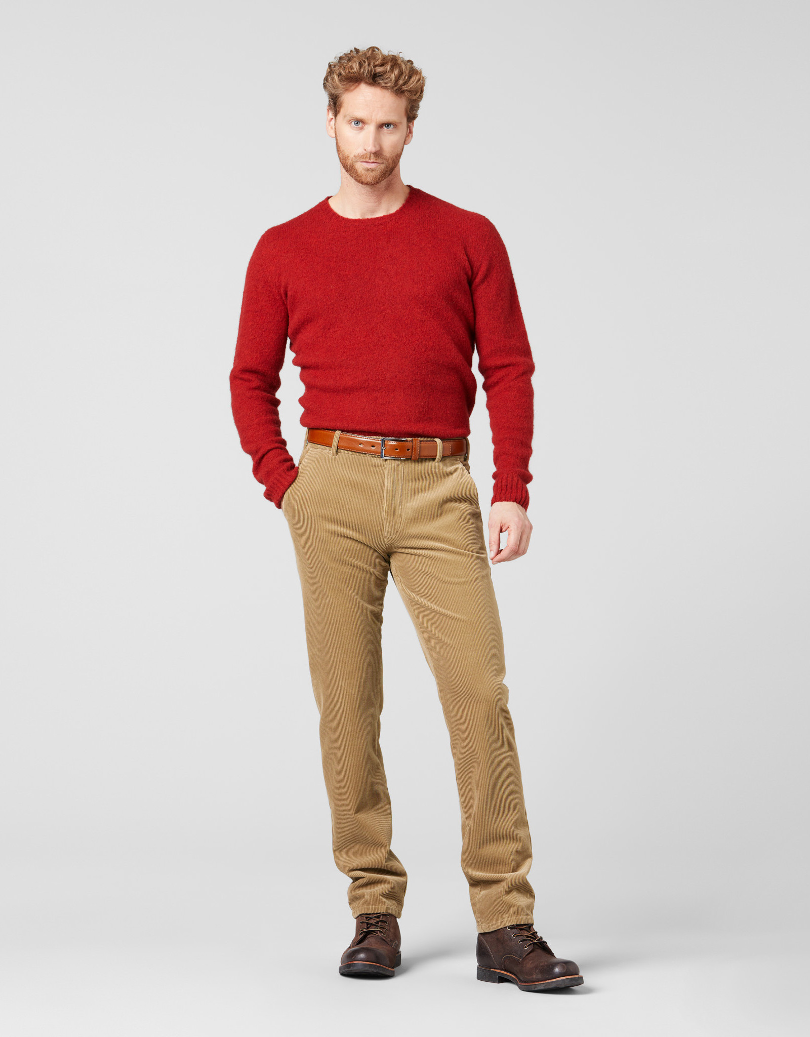 Meyer Exclusive Meyer Exclusive broek ribfluweel beige Bonn 8549/43