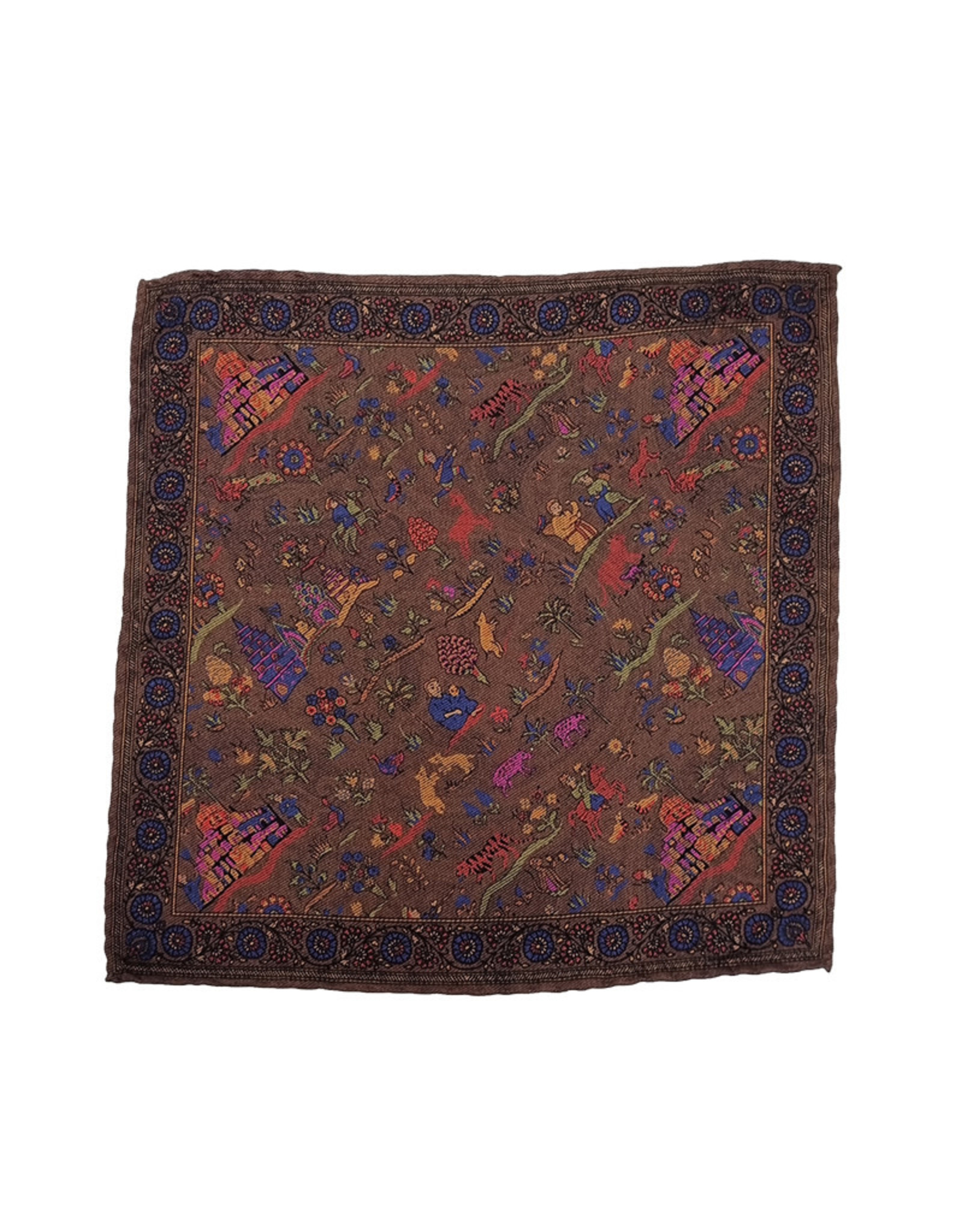 Calabrese Calabrese pocket square brown fantasy