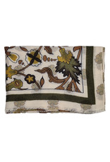 Calabrese Calabrese scarf off white - green fantasy