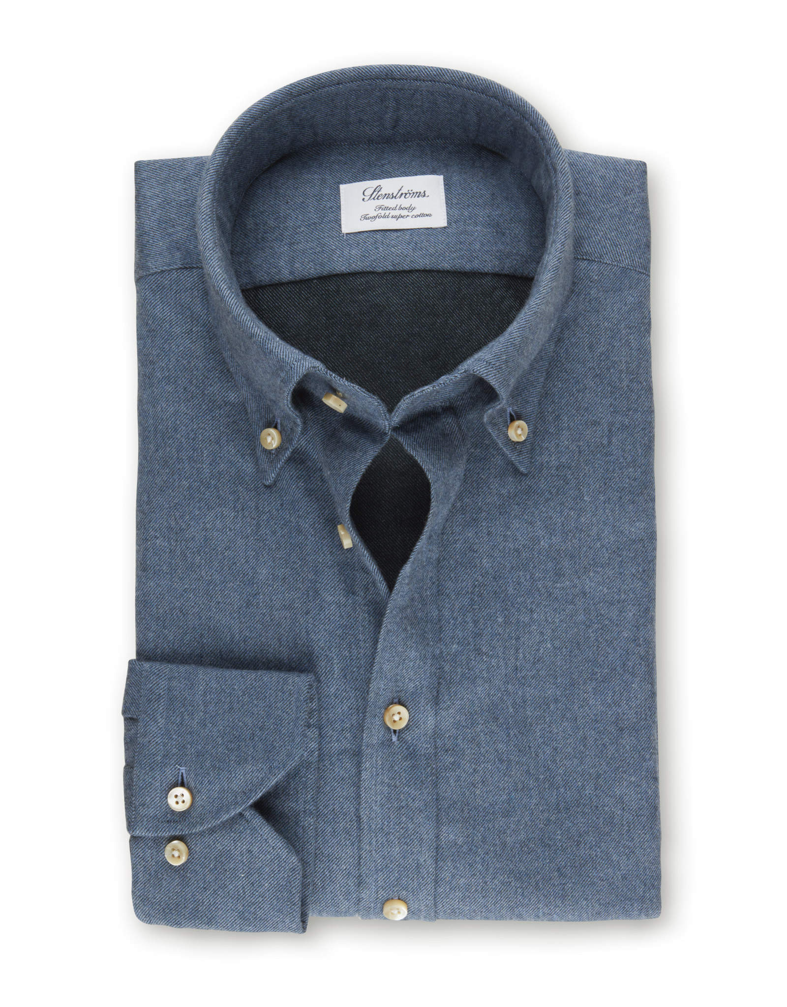 Stenströms Stenströms hemd flanel blauw Slimline 712261-7635/160