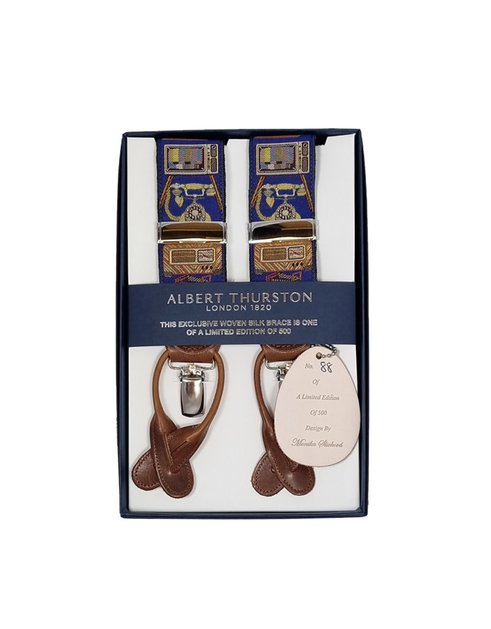 Albert Thurston Albert Thurston suspenders blue Old Tech