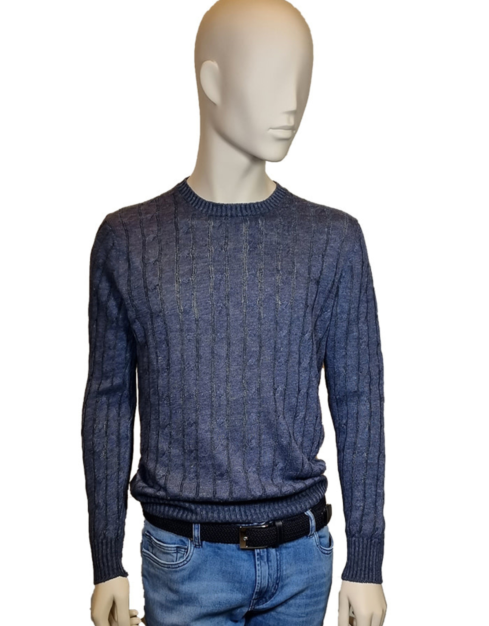 Gran Sasso Sandmore's sweater crew neck blue cable