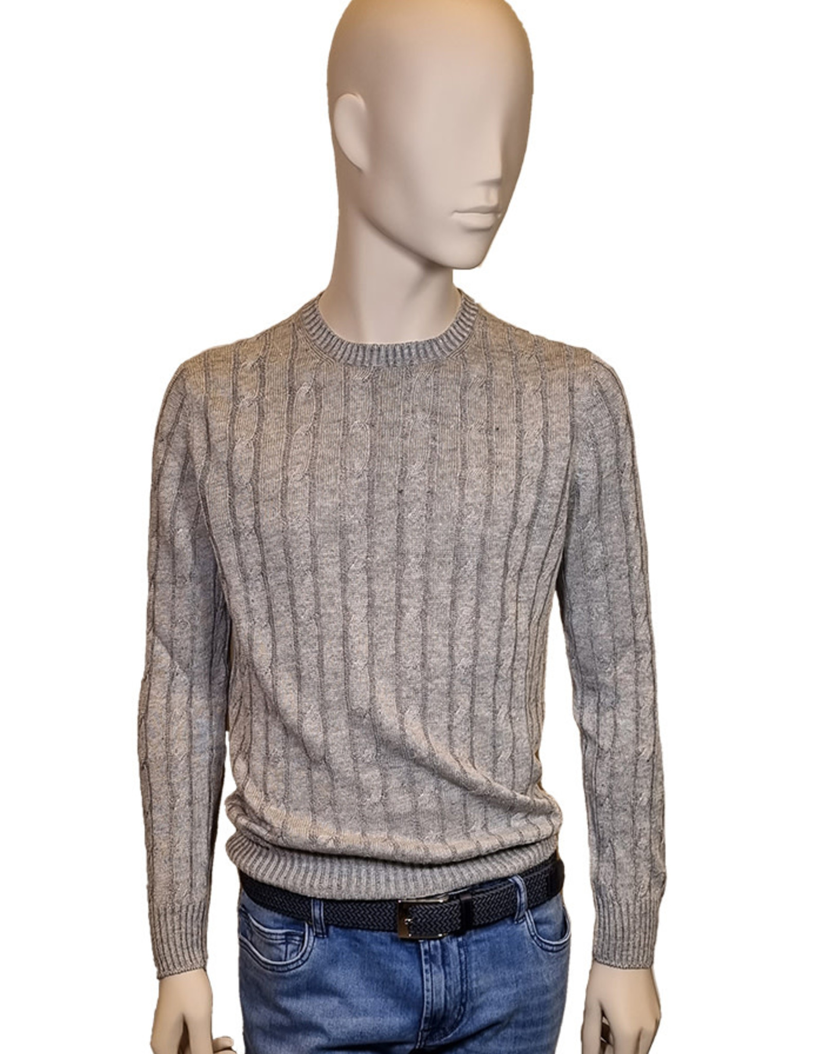 Gran Sasso Sandmore's sweater crew neck grey cable