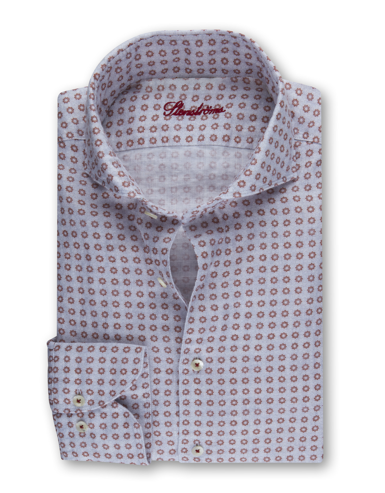 Stenströms Stenströms shirt red patern linen Slimline