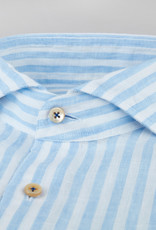 Stenströms Stenströms shirt linen blue striped Slimline