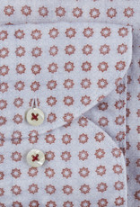 Stenströms Stenströms hemd linnen rood patroon Fitted body 675221-8380/781