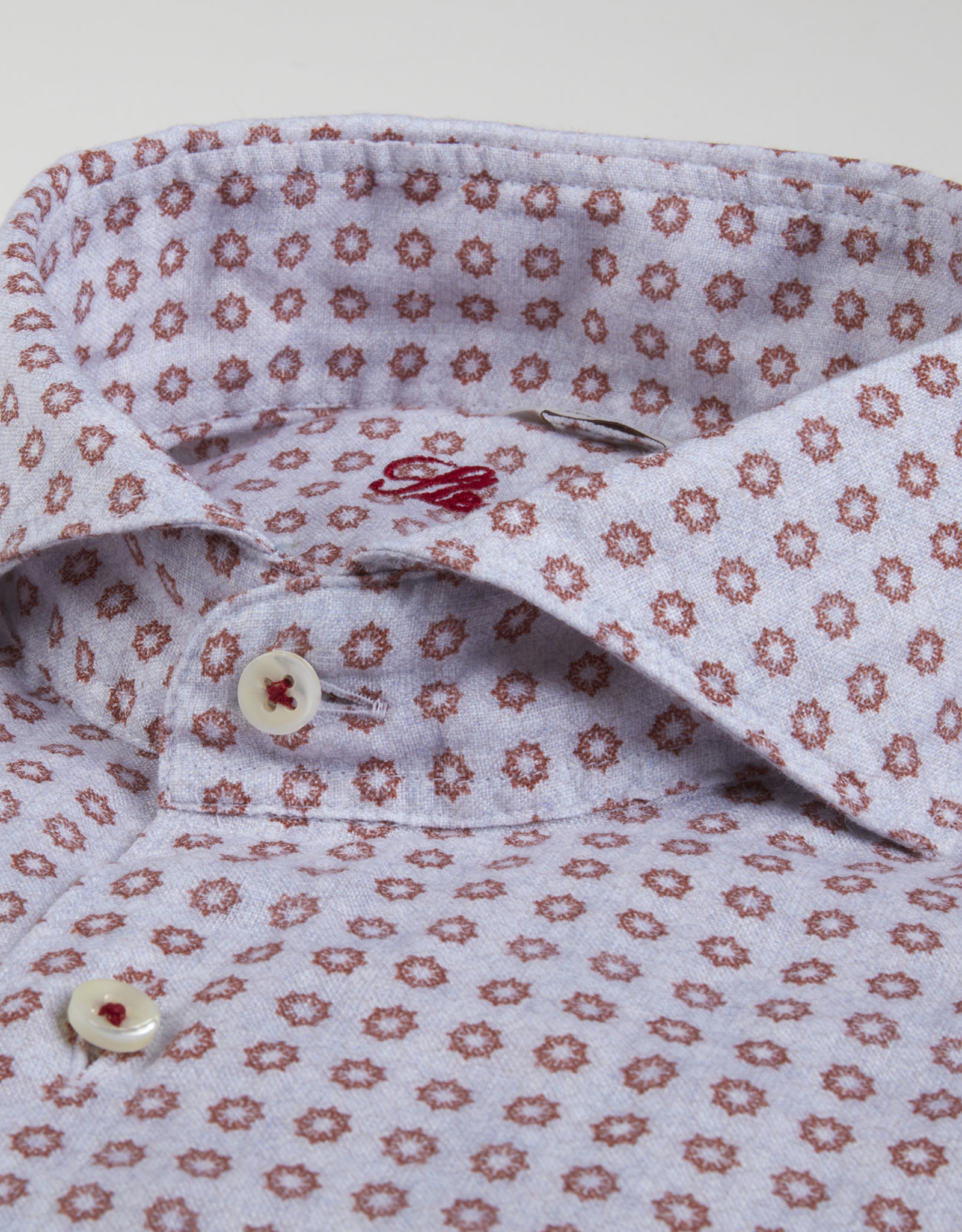 Stenströms Stenströms shirt linen red pattern Fitted body