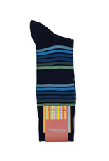 Marcoliani Marcoliani socks navy petrol Firenze stripe