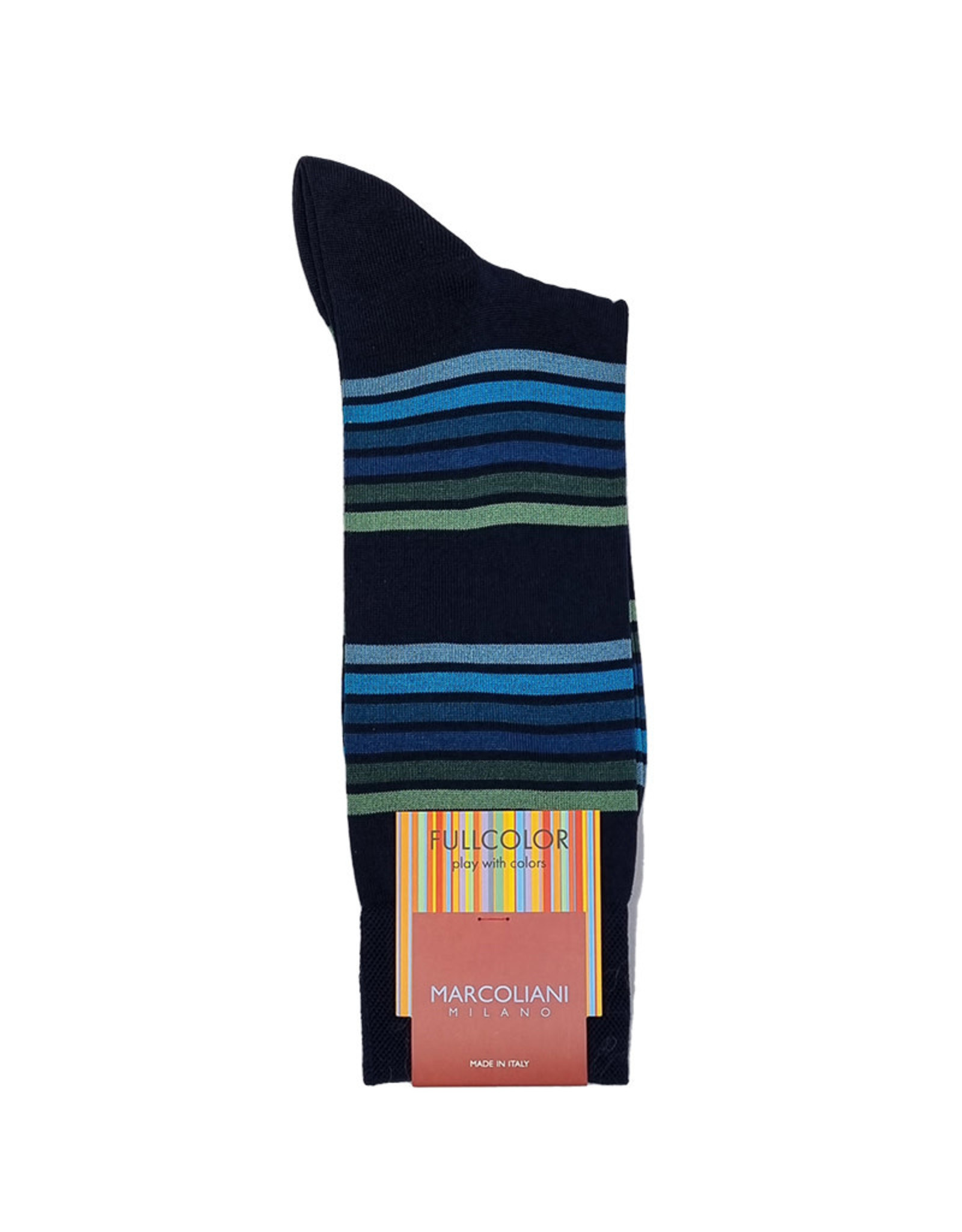 Marcoliani Marcoliani socks navy petrol Firenze stripe