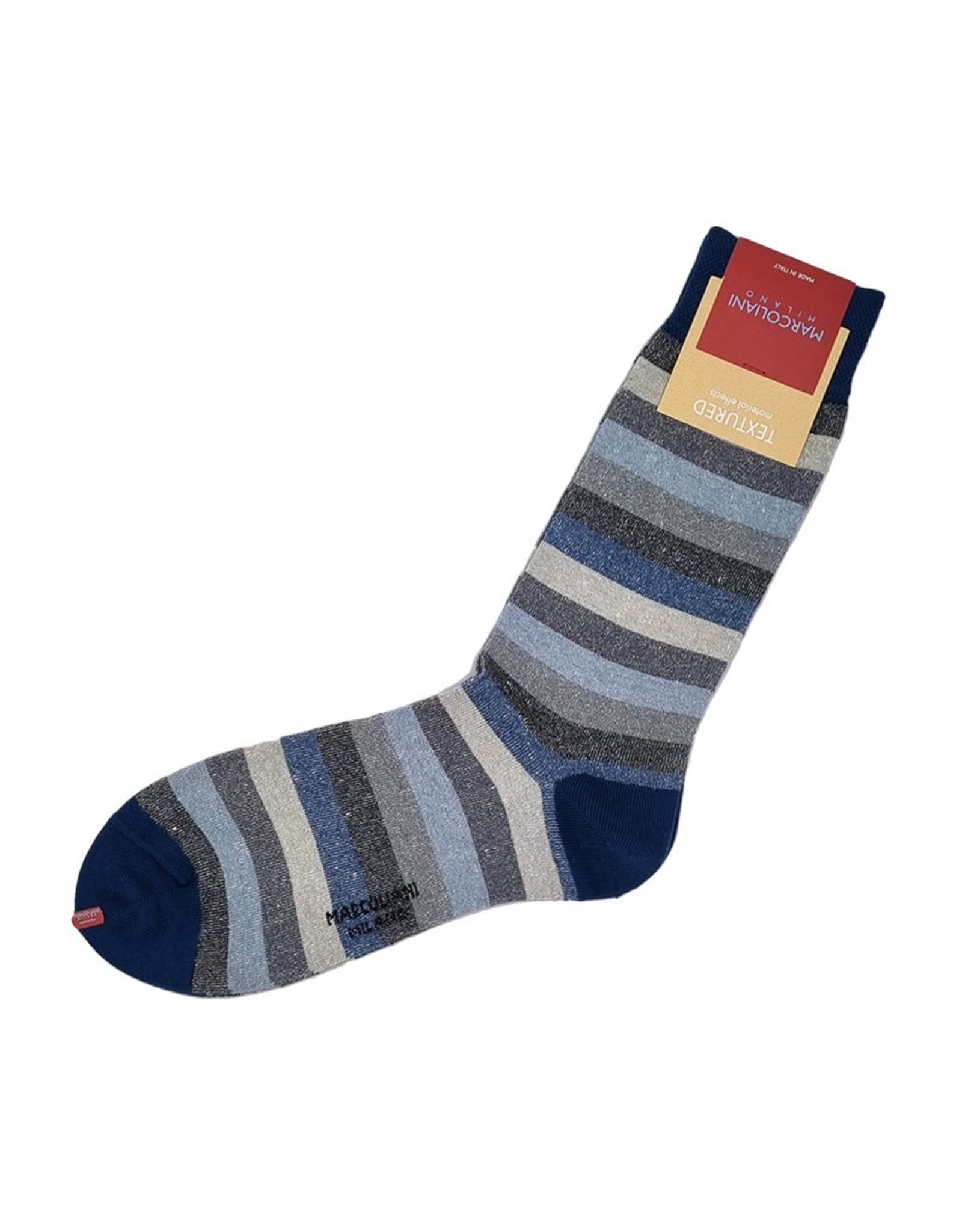 Marcoliani Marcoliani socks blue mix tonal stripe