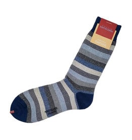 Marcoliani Marcoliani socks blue mix tonal stripe