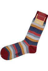 Marcoliani Marcoliani sokken blauw-rood tonal stripe 4123T/Y04