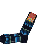 Marcoliani Marcoliani socks navy petrol Firenze stripe