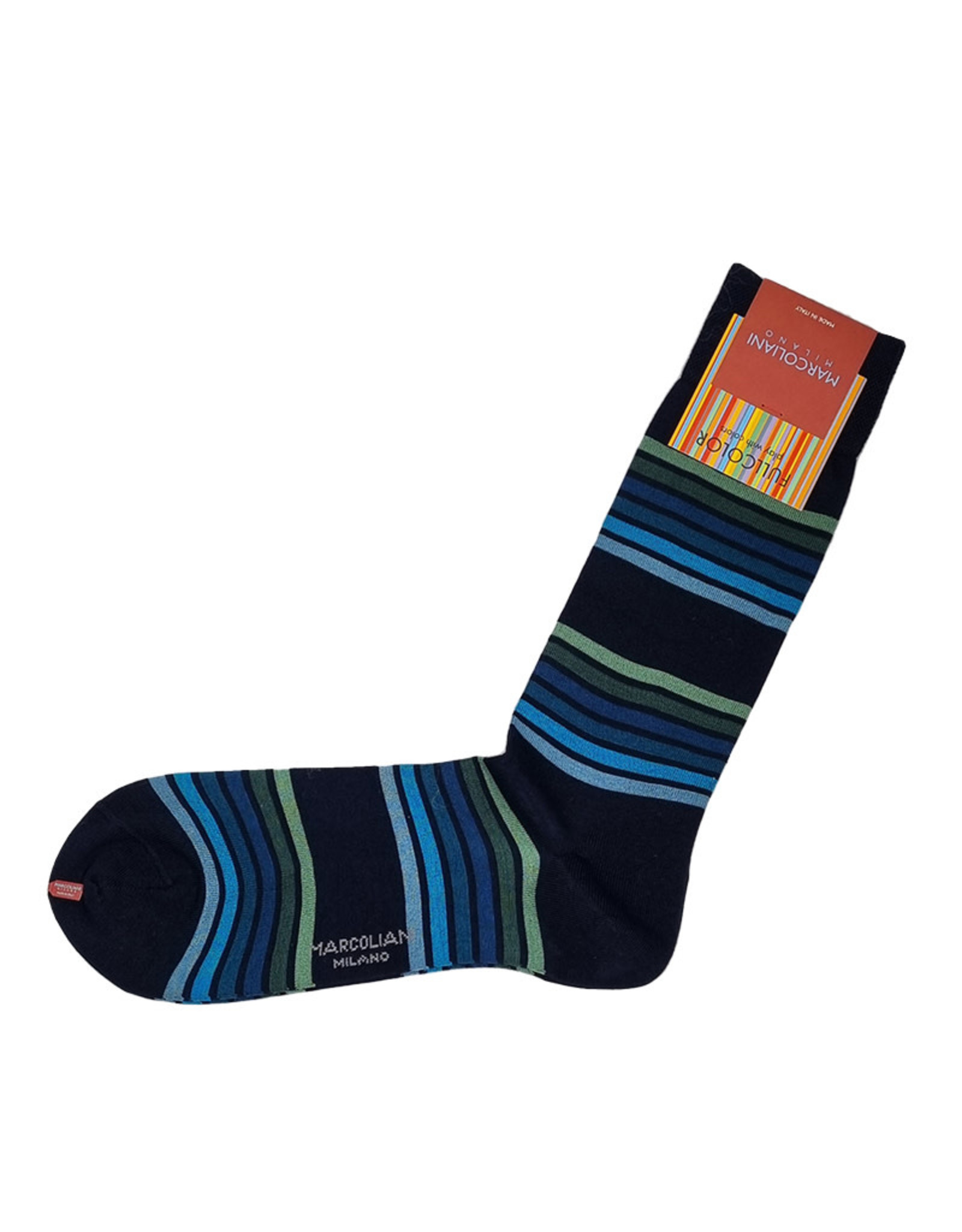 Marcoliani Marcoliani socks navy petrol Firenze stripe