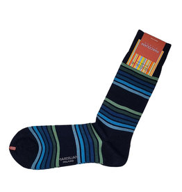 Marcoliani Marcoliani socks navy petrol Firenze stripe