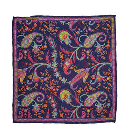 Calabrese Calabrese pocket square blue paisley